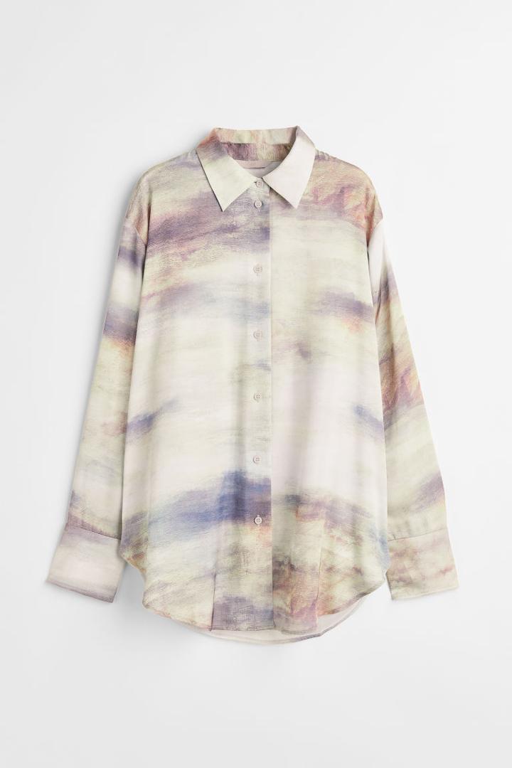 H & M - Shirt With A Sheen - Beige