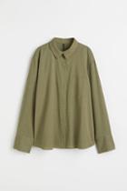 H & M - Linen-blend Shirt - Green