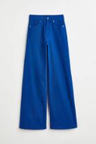 H & M - Wide-leg Twill Pants - Blue
