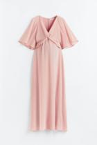 H & M - Mama Knot-detail Chiffon Dress - Orange