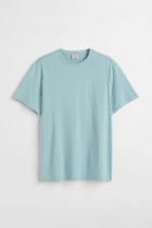 H & M - Regular Fit Pima Cotton T-shirt - Turquoise