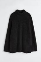 H & M - Oversized Wool-blend Sweater - Black