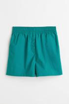 H & M - Cotton Poplin Shorts - Turquoise