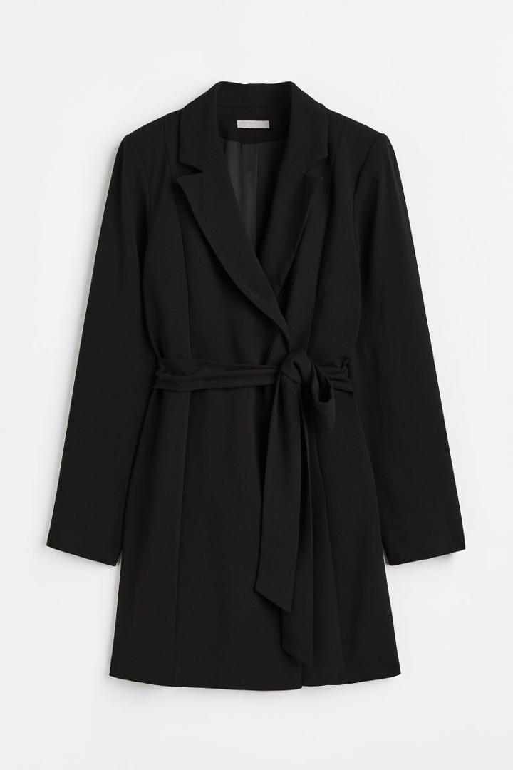 H & M - Tie-belt Jacket Dress - Black