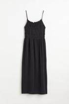 H & M - Smocking-detail Dress - Black