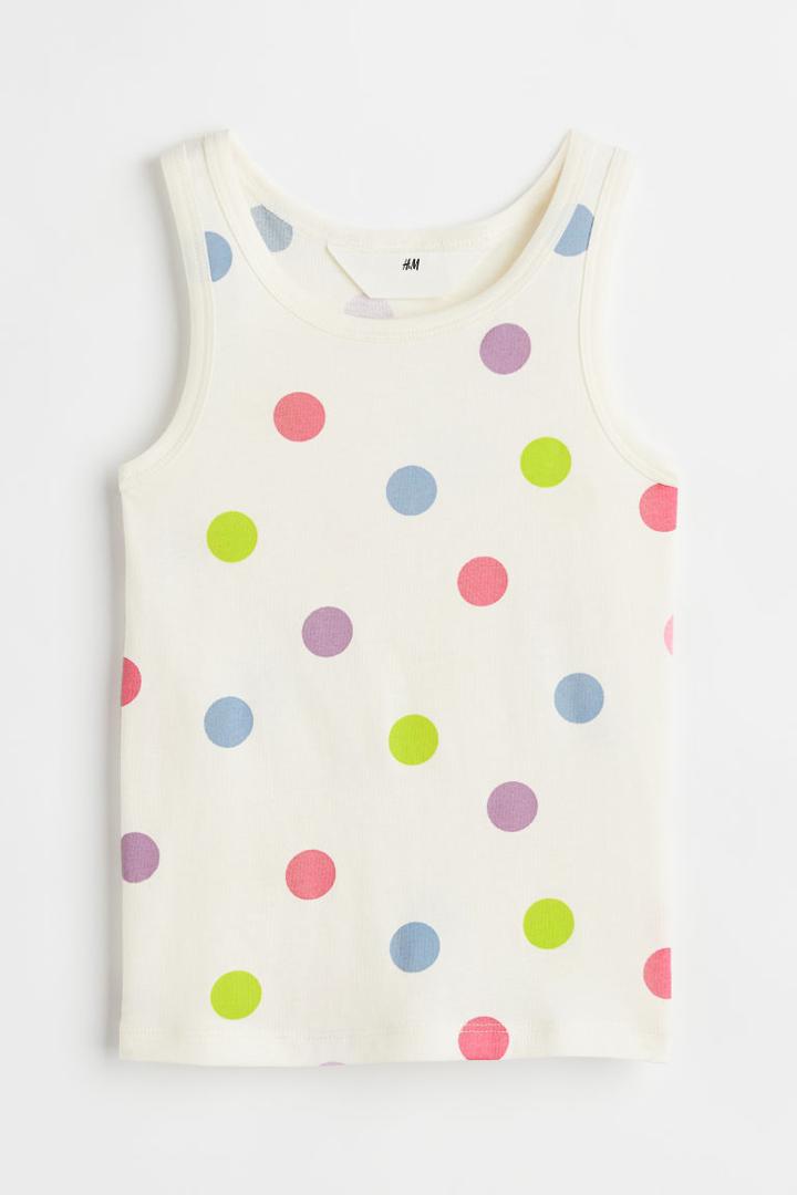 H & M - Cotton Jersey Tank Top - White