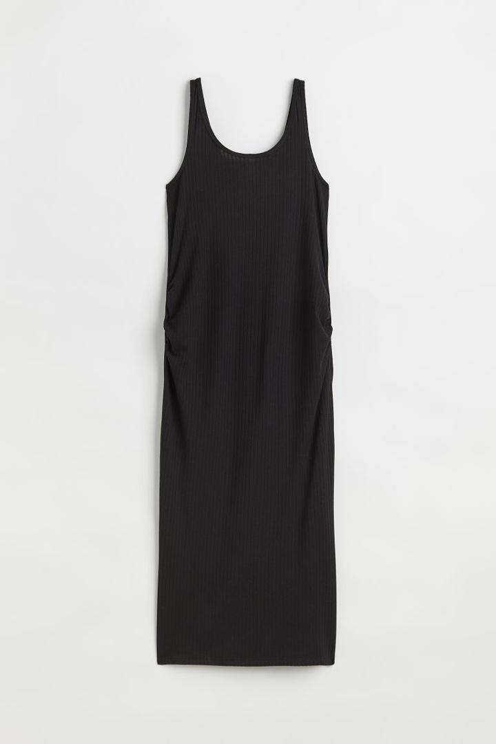 H & M - Mama Ribbed Jersey Dress - Black