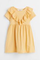 H & M - Flounce-trimmed Dress - Yellow