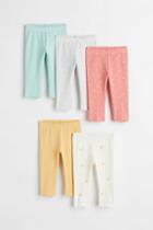 H & M - 5-pack Leggings - Yellow