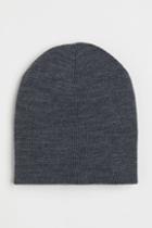 H & M - Fine-knit Wool Hat - Gray
