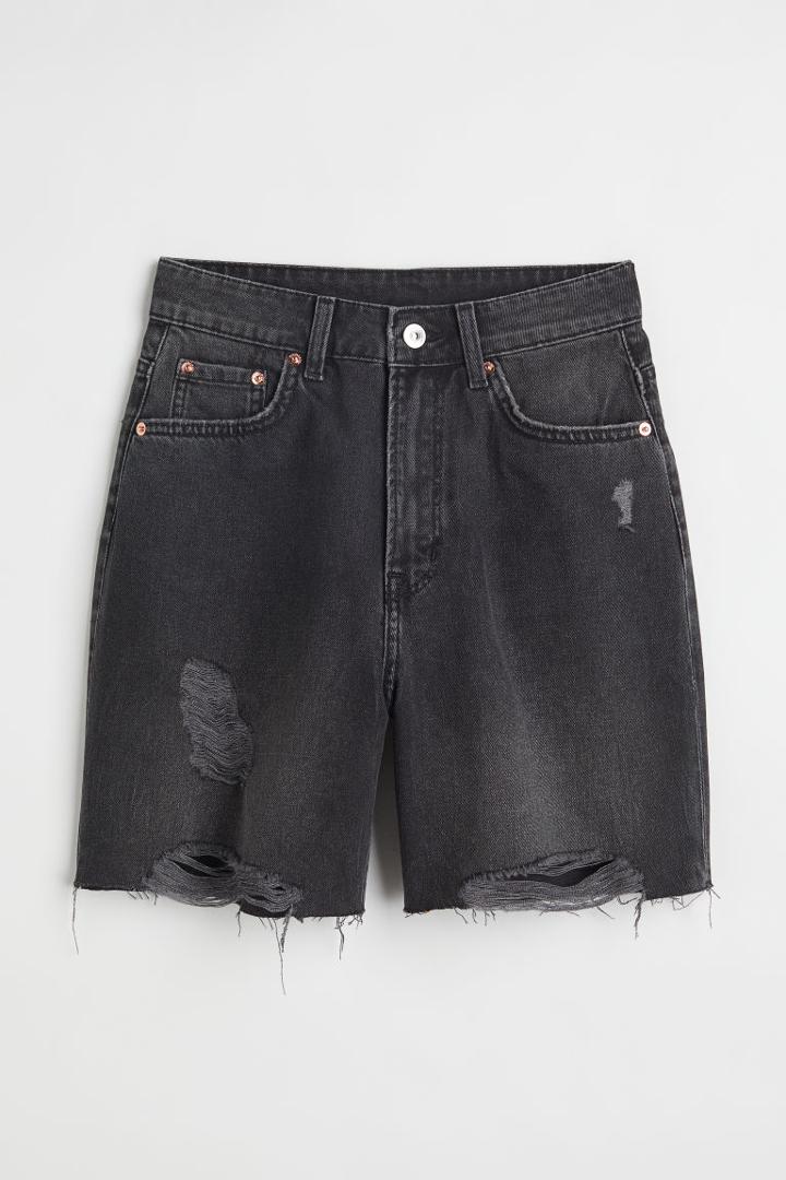 H & M - High Waist Bermuda Shorts - Black