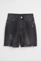 H & M - High Waist Bermuda Shorts - Black