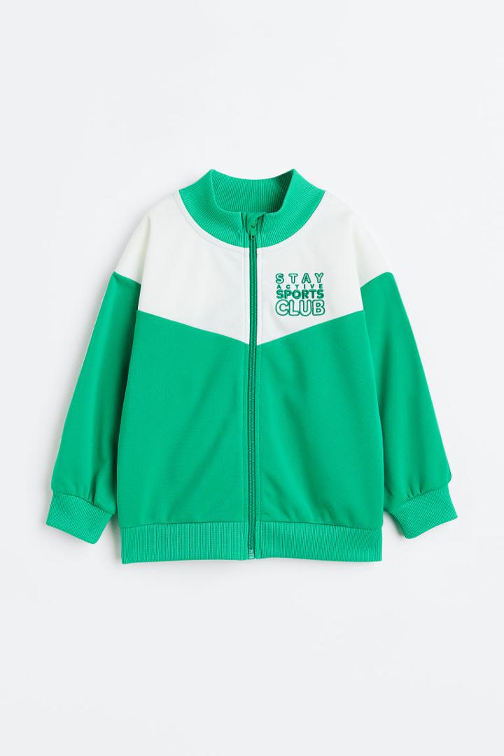 H & M - Color-block Track Jacket - Green
