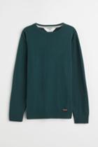 H & M - Fine-knit Cotton Sweater - Green