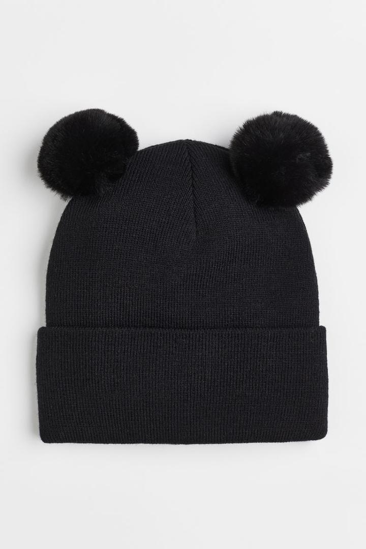 H & M - Pompom Hat - Black