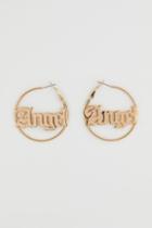 H & M - Text-motif Earrings - Gold