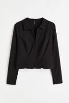 H & M - H & M+ Fitted Twill Shirt - Black