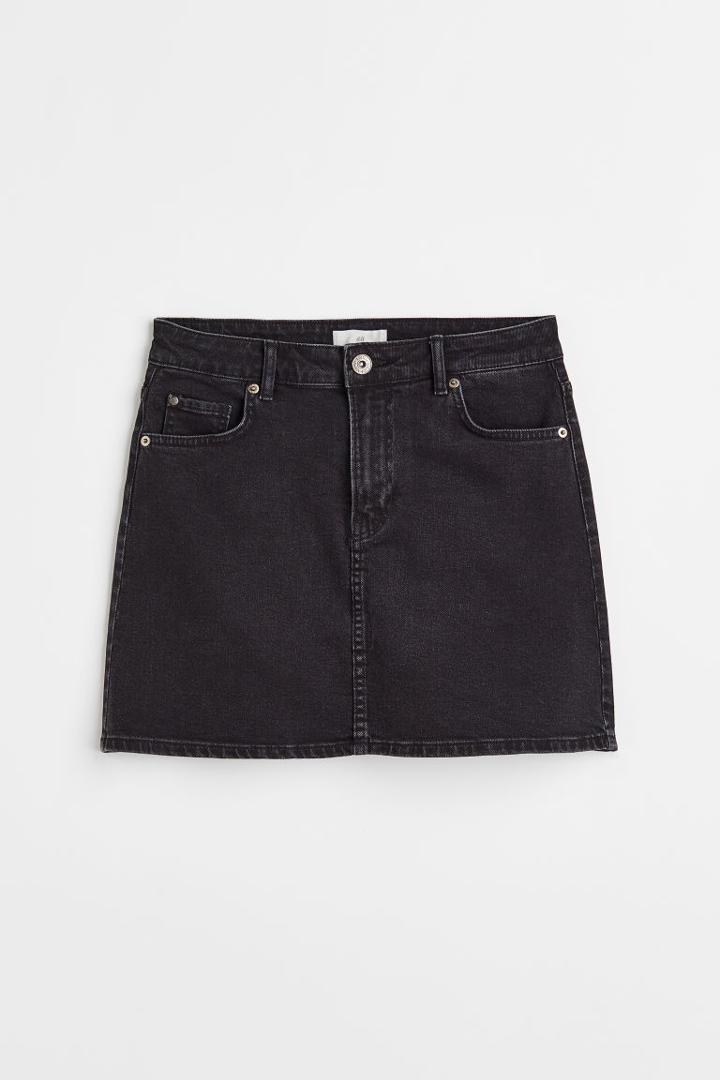 H & M - Denim Skirt - Black