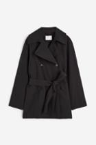H & M - Double-breasted Trench Coat - Black