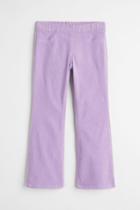 H & M - Flared Corduroy Pants - Purple