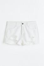 H & M - Cotton Denim Shorts - White