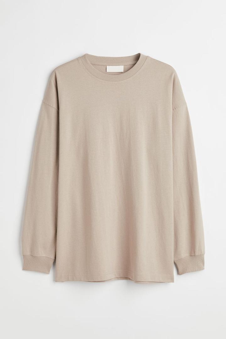 H & M - Oversized Fit Cotton Shirt - Brown