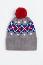 H & M - Jacquard-knit Pompom Hat - Gray