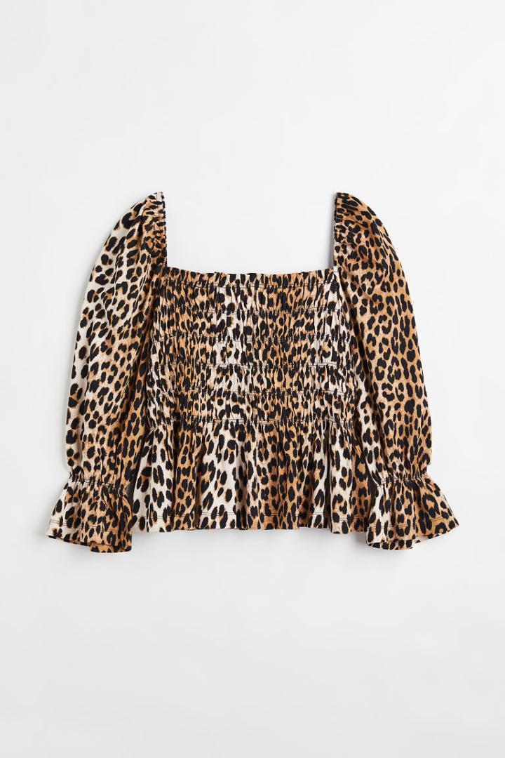 H & M - H & M+ Smocked Top - Black