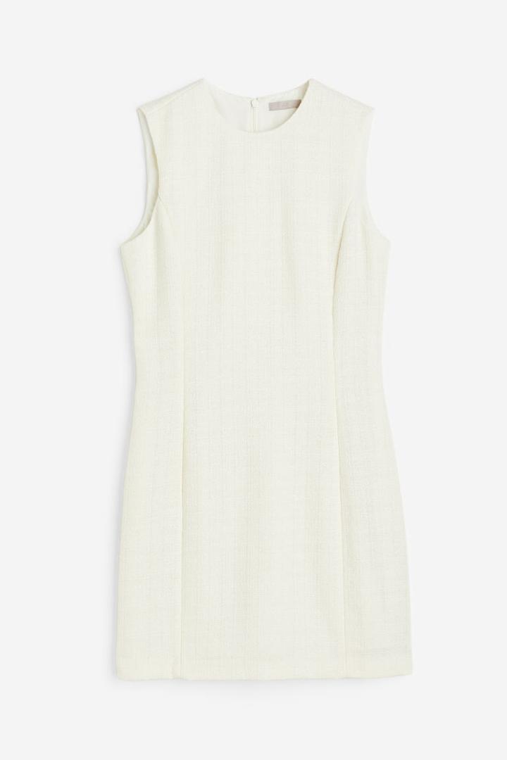 H & M - Sleeveless Boucl Dress - White