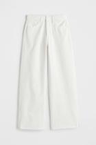 H & M - Wide High Twill Pants - White
