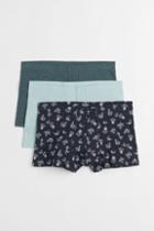 H & M - 3-pack Short Cotton Boxer Shorts - Turquoise