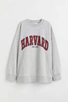 H & M - Printed Sweatshirt - Gray