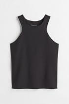 H & M - Sports Top With Integral Bra - Black