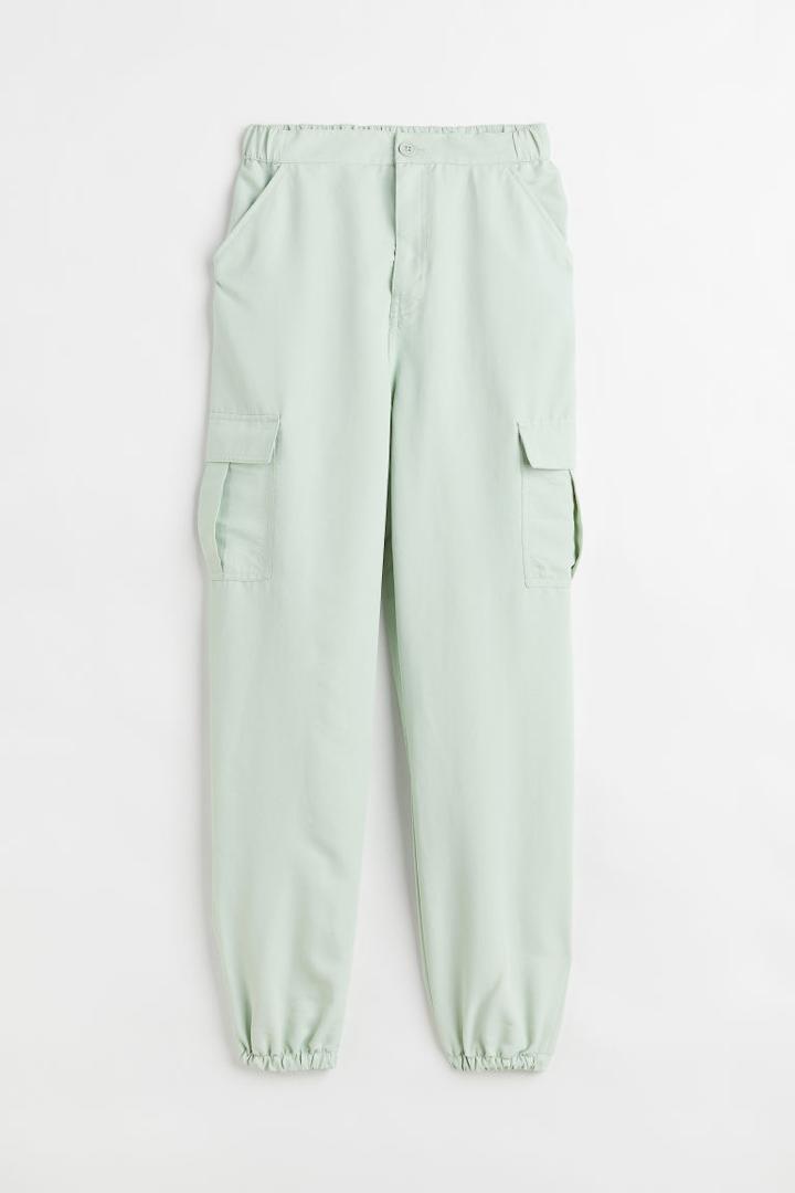 H & M - Nylon Cargo Trousers - Green