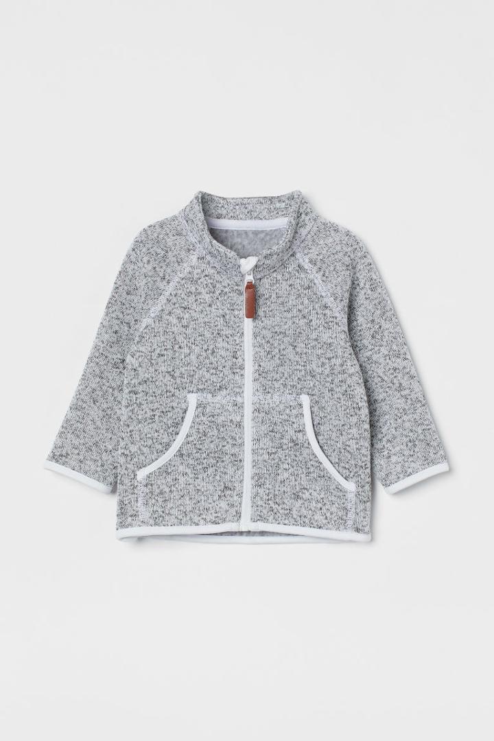 H & M - Knit Fleece Jacket - Gray