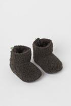 H & M - Faux Shearling-lined Slippers - Gray
