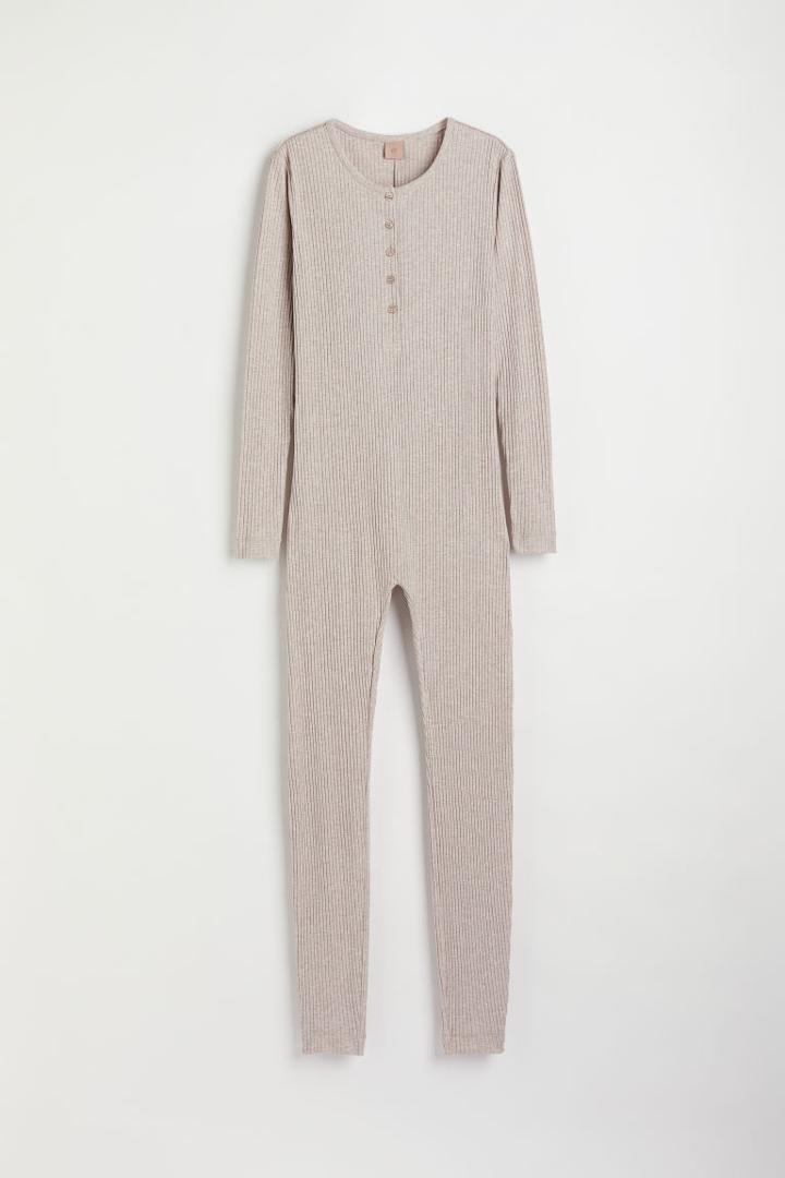 H & M - Ribbed Modal-blend Jumpsuit - Brown