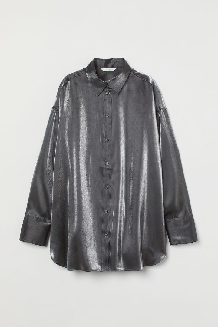 H & M - Shimmery Blouse - Gray
