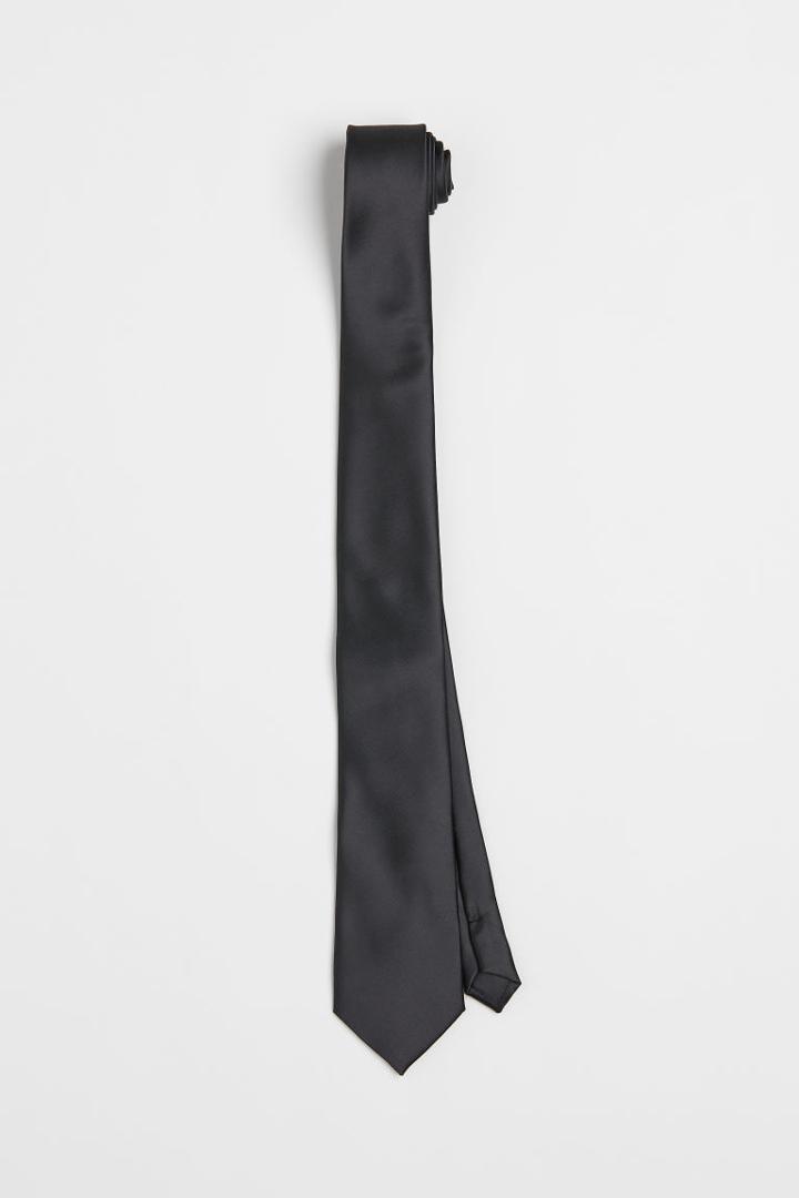 H & M - Satin Tie - Black
