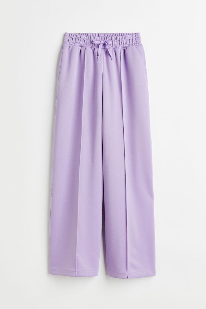 H & M - Wide-leg Track Pants - Purple