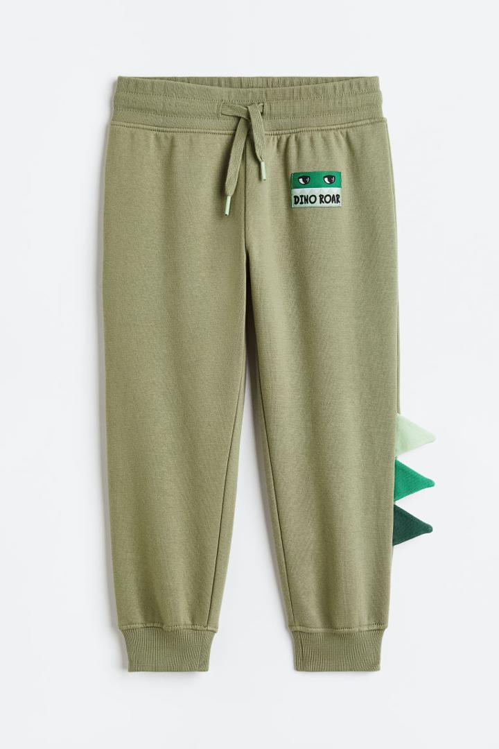 H & M - Joggers With Appliqus - Green