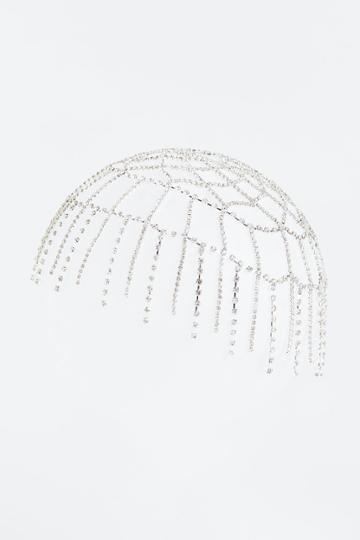 H & M - Rhinestone-chain Pendant Headpiece - Silver