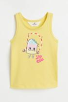 H & M - Cotton Jersey Tank Top - Yellow