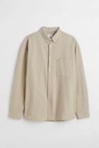 H & M - Relaxed Fit Oxford Shirt - Beige