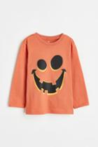 H & M - Printed Jersey Shirt - Orange