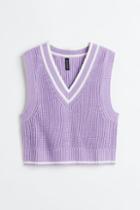 H & M - Rib-knit Sweater Vest - Purple