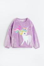 H & M - Design-front Sweatshirt - Purple