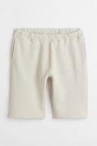 H & M - Relaxed Fit Cotton Jogger Shorts - Beige