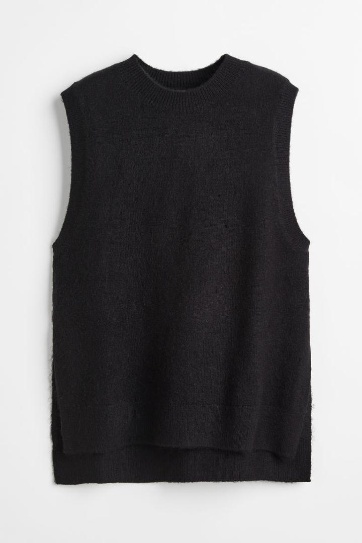 H & M - Knit Sweater Vest - Black