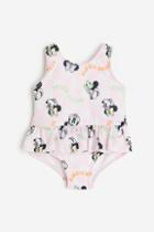 H & M - Flounce-trimmed Swimsuit - Pink
